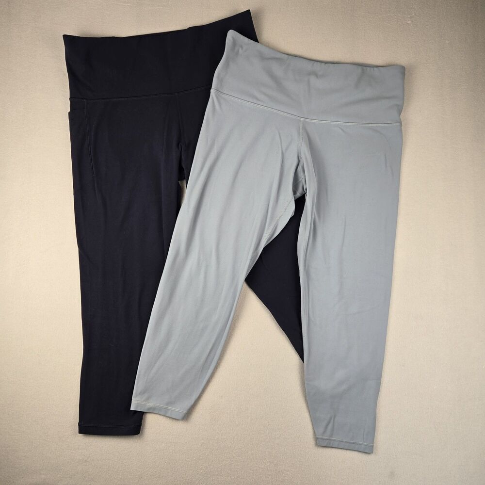 Athleta Salutation & Elation 7/8 Tight Legging Lot 2 1X Navy/Baby Blue Plus Size
